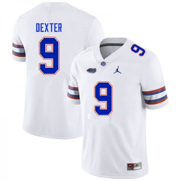 Men #9 Gervon Dexter Florida Gators College Football Jersey White